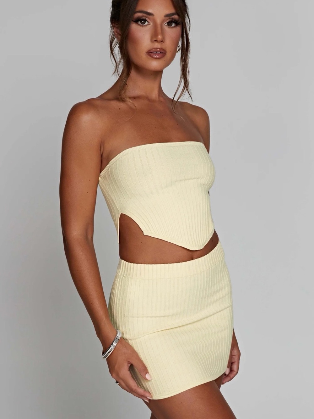 Babyboo Ribbed Skirt Set in yellow - Women - Picture 4 of 7